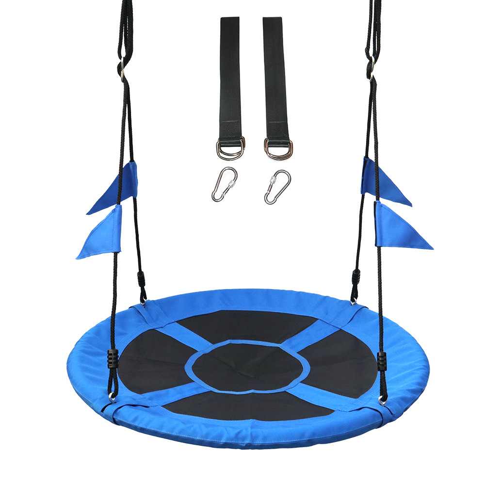 Round Blue Outdoor Tree Swing Hanging Funny Safety Swing for Kids