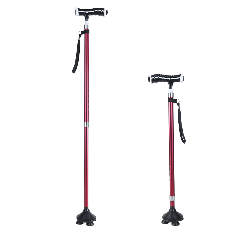 ABS handle portable adjustable aluminum walking stick for old people