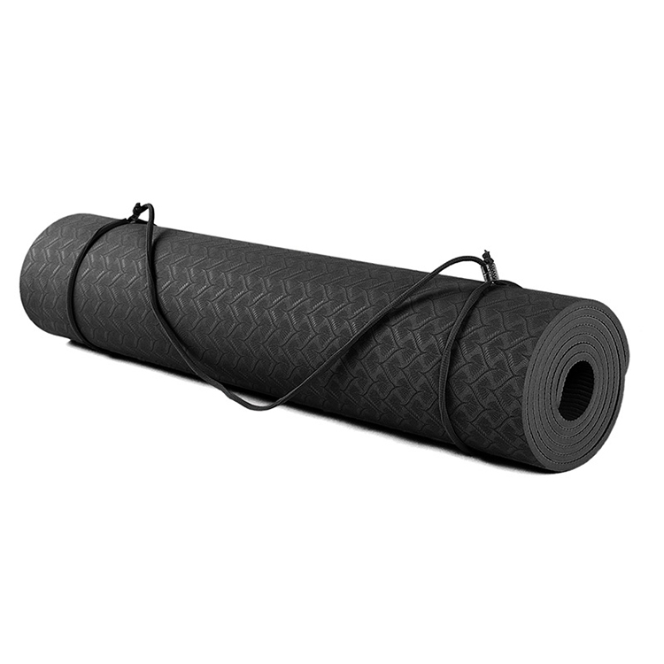 New Arrival Custom Brand Logo Top Anti Slip Black Eco friendly Tpe Yoga Mat