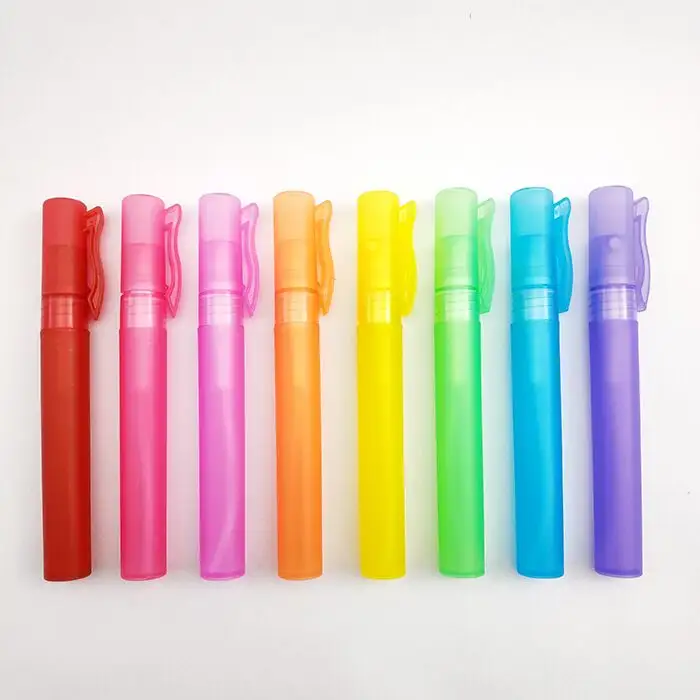 New design 5ml 8ml 10ml pen sprayer for perfume sample PP pocket mini hand sanitizer plastic atomizer spray bottle