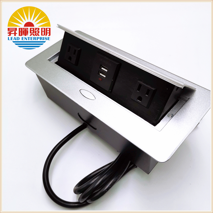 2 розетки американского стандарта + 2 Выдвижных Usb-разъема, кухонный дизайн, Настольная Выдвижная розетка, выдвижная кухонная розетка