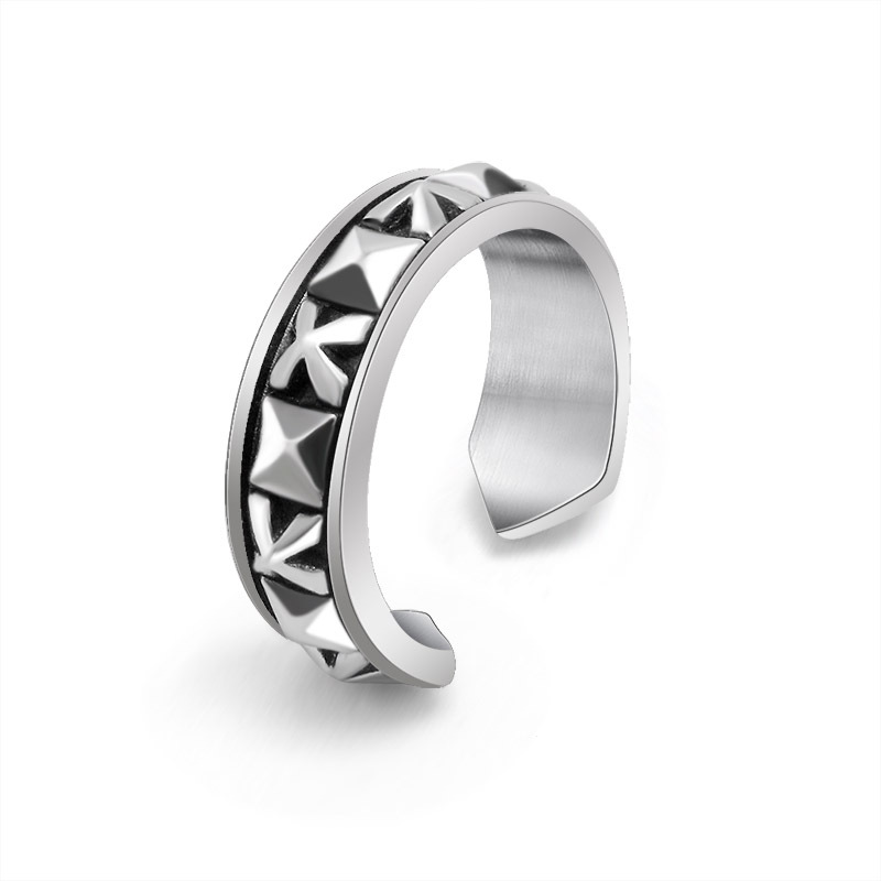 Factory wholesale vintage distressed carved open couple rings trendy men's and women's tail ring