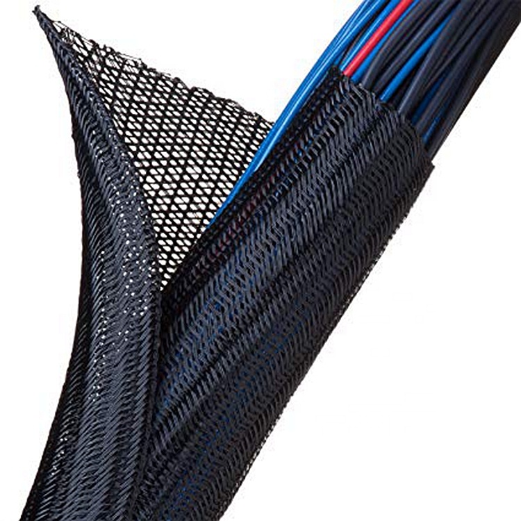 EKO 13mm PET multicolor durable braided spilt cable collector wire organizer wrap for computer TV and outside