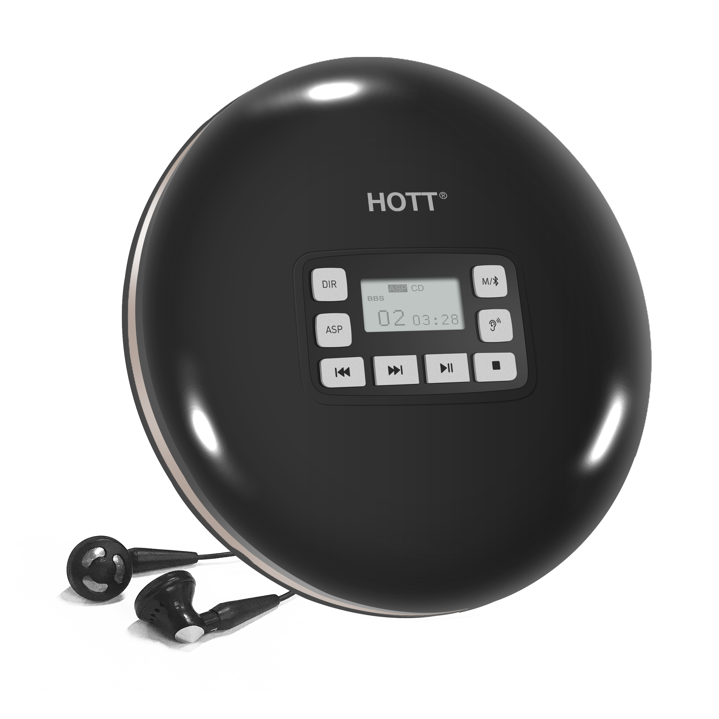 Портативный CD-проигрыватель HOTT CD611T, ЖК-дисплей, противоударный музыкальный проигрыватель для CD, автомобильный Музыкальный Проигрыватель BT, белый цвет, электронный продукт H