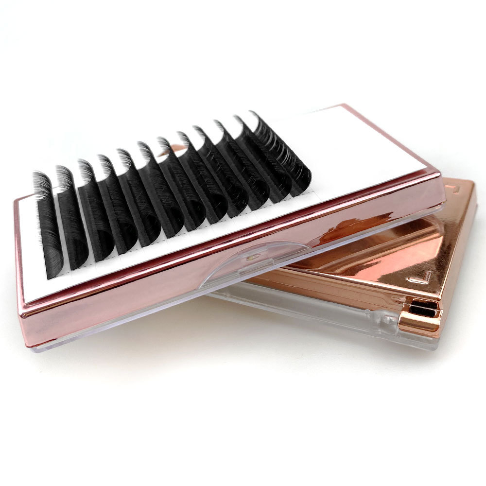 Top korean PBT fibers synthetic eyelashes 8-17mm easy fanning volume eyelash extensions