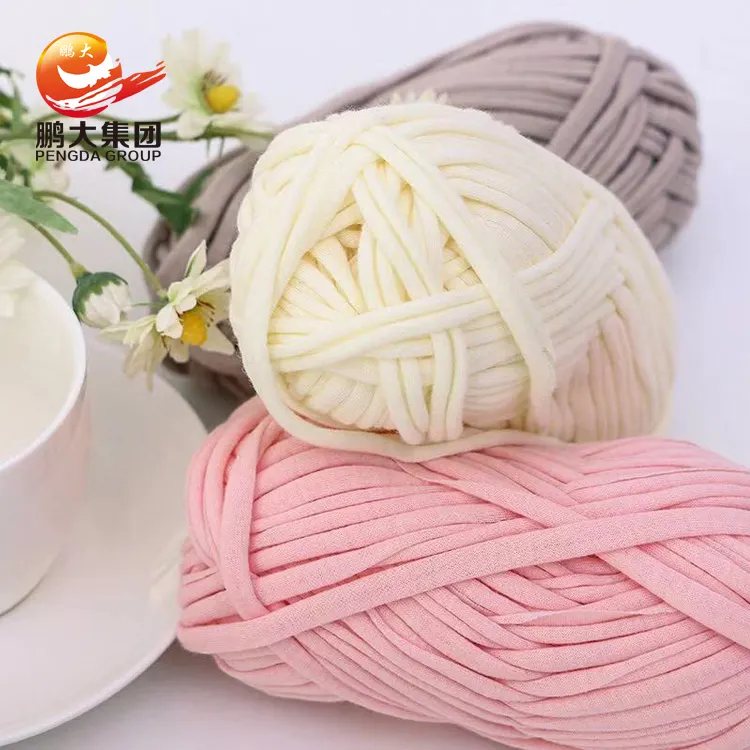 coton tshirt 5mm t-shirt ball elastic diy crochet polyester cloth yarn for hand knitting handmade bag