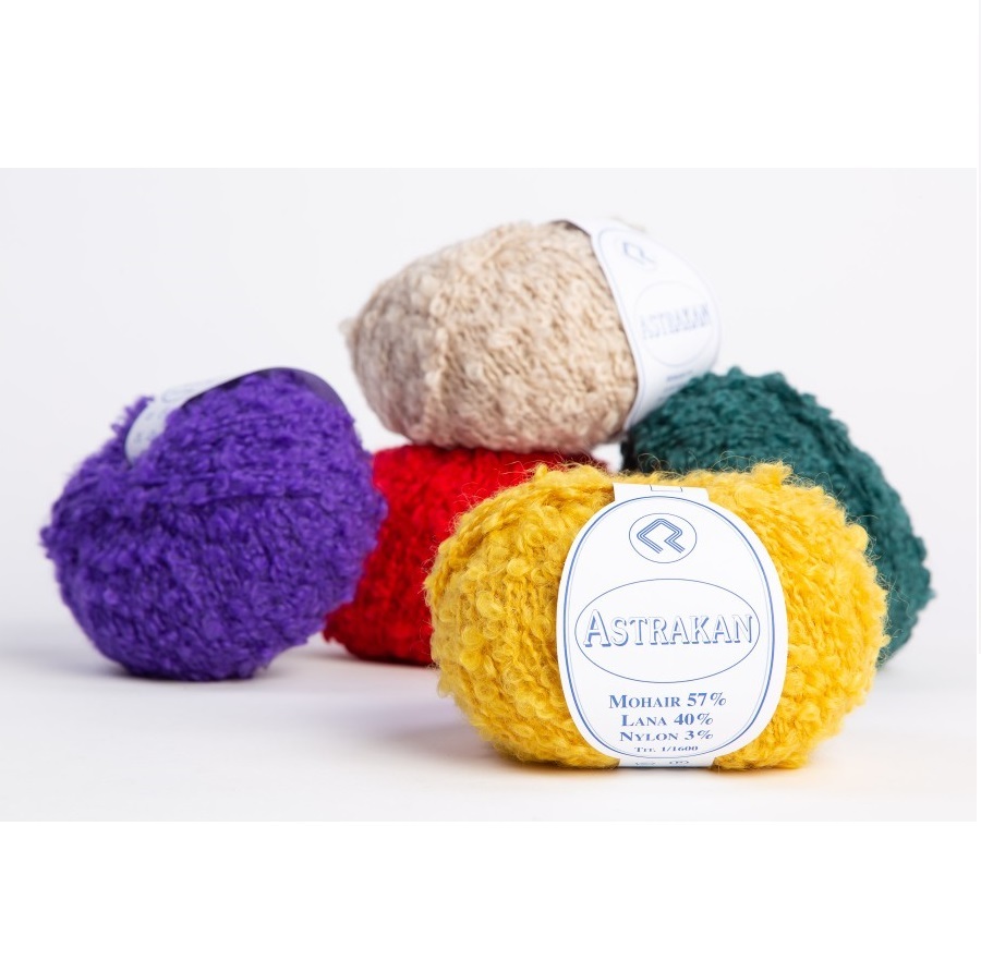 High Quality Elegant Italian Campolmi Filati Brand Astrakan Mohair 57% Wool 40% Nylon 3% Blend Yarn Cone 500G Fancy Yarn