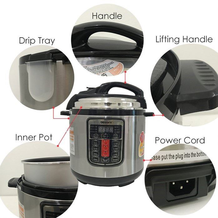 Hot sale Dessini multi-function non-stick electric pressure cooker 6L