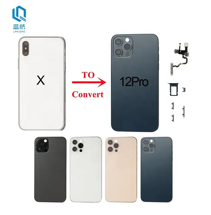 Custom Wholesale Mobile phone housing for iphone 5 6 7 back cover plus replacement back glass for iphone X 11 12 back housing
