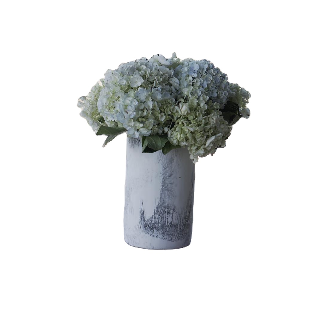 Handmade Resin Vase for home decoration vase with marble texture and aqua swirl pattern