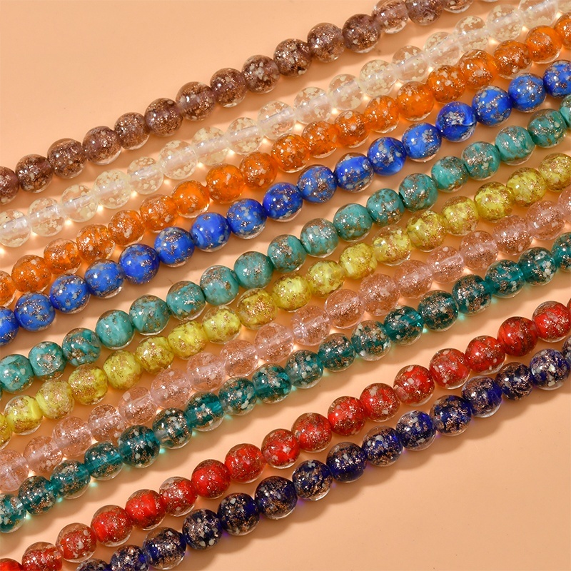 Wholesale Glass Czech Beads 8mm Round Glow in the Dark Lampwork Loose Beads Luminous Assorted Glass Beads