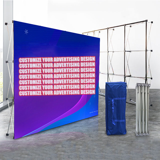 Flexible 10 Ft Pop Up Display Stand Exhibition Wall Banner Trade Show Backdrop Stand Display Racks For Advertising Pop Up Banner