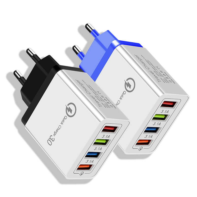 4 порта USB Новый оригинал для дома и путешествий настенное USB зарядное устройство для мобильных телефонов множество портов 4 USB для быстрой зарядки Quick Charge 3,0