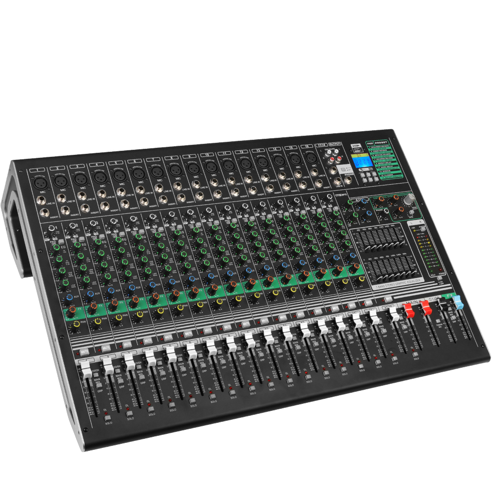 Biner-Professional Audio Mixer с Built-в DSP Reverb Effect, Digital 16 Channel Music, DJ Console, DX16C