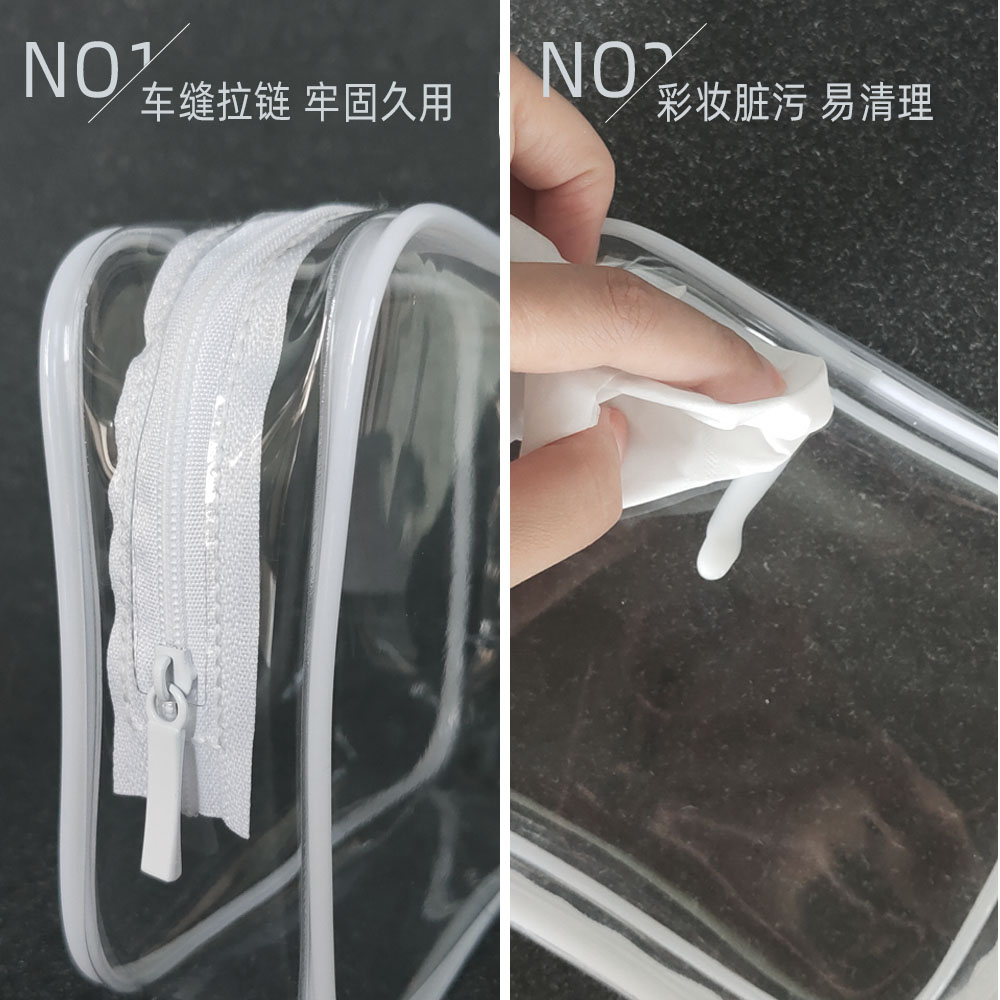 Clear Makeup Bags 4 Pcs Cosmetic Set Clear PVC With Zipper Portable Travel Luggage Pouch Airport Airline Vacation Organization