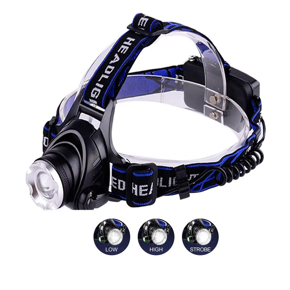 Manufacturers Waterproof T6 Zoom Head Lamp Tactical Head Flash Light LED Charging Headlamp For Outdoor Camping Fishing