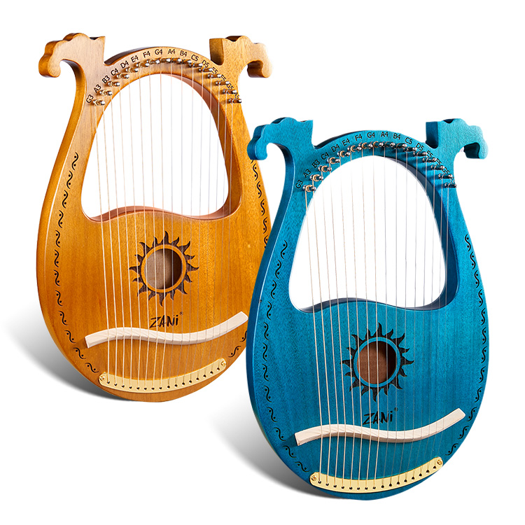 Оптовая продажа, классический стиль Apollo lyre harp, 16 струн, инструмент, твердые деревянные Lyres Harp для продажи