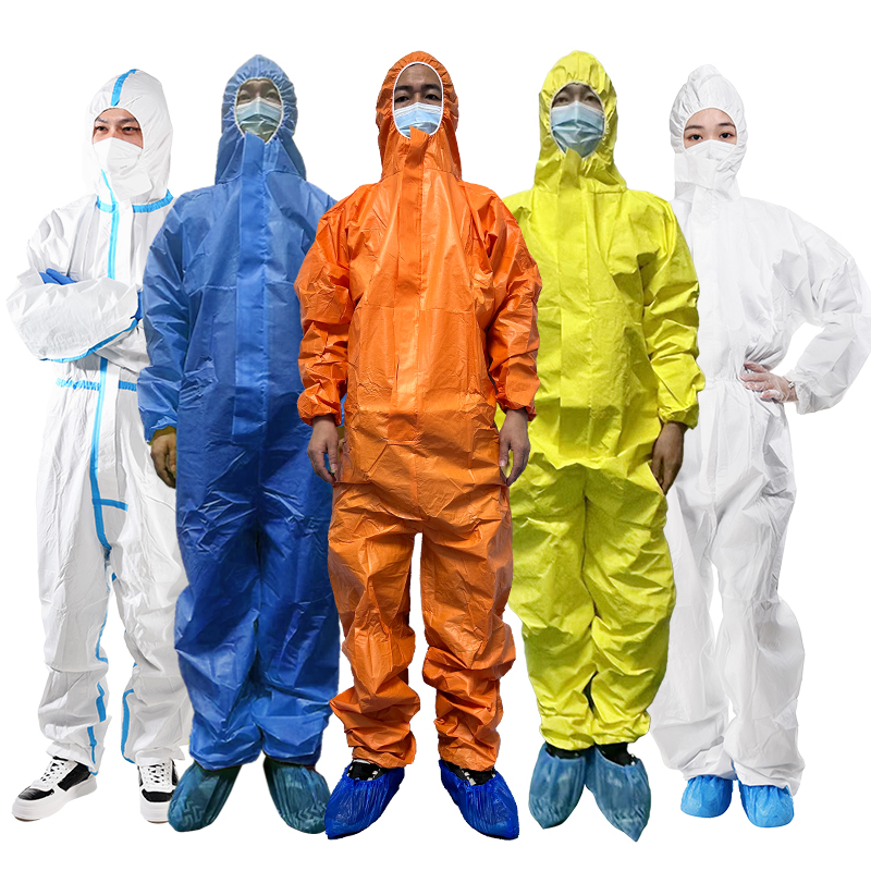 Disposable PP SMS Microporous Protective Coveralls Type 3/4/5/6 coveralls Hospital work Use Disposable Coverall With Hood