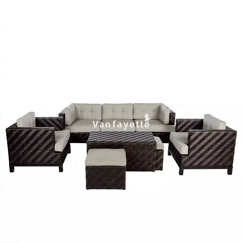 Алюминиевый открытый диван Майами ротанга мебель диван набор открытый ротанга секционный диван