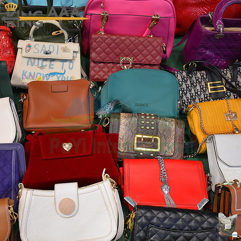 wholesale original ladies bag luxury leather branded designer korean used handbags bale second hand bags in bales for women