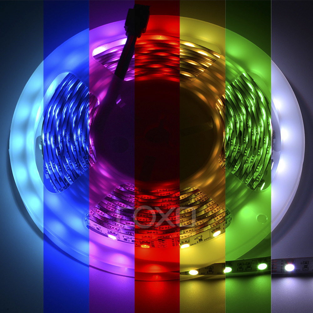 14,4 Вт/м 12V SMD 5050 Светодиодная лента с изменением цвета RGB с контроллером
