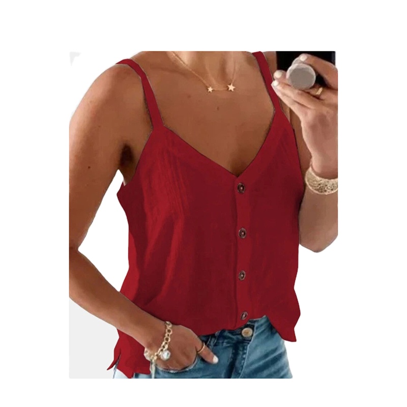 Sleeveless V-neck Solid Color Vest Summer Fashion Camisole Sexy Plus Size Tank Top Women Lady Camisole