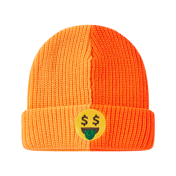 High quality Soft Acrylic Wool Two Tone Baby Beanies Custom Embroidered Beanie Hat