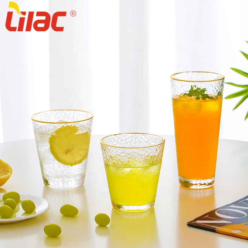 Lilac FREE Sample 300ml/340ml/420ml reusable branded japan small/big clear glass boba fruit/lemonade/coffee tea glass cup