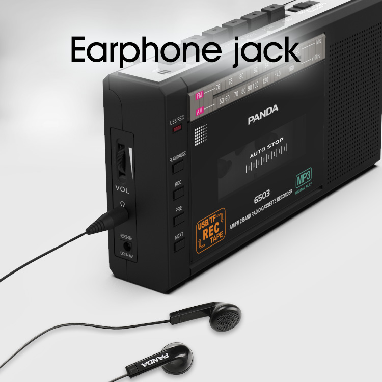 Винтажный кассетный магнитофон AM/FM/USB Портативное радио