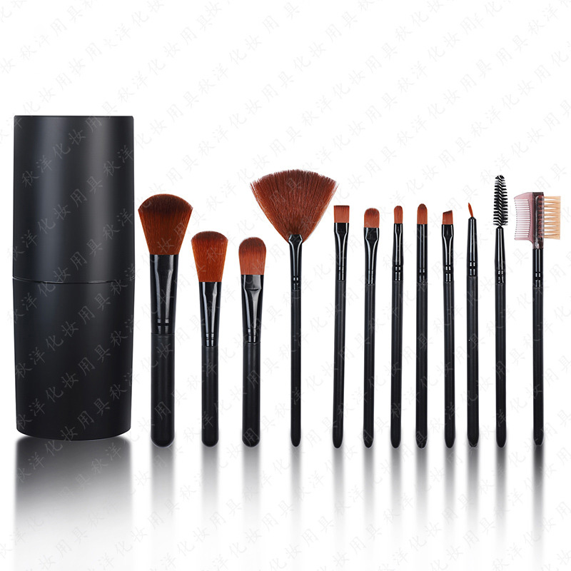 Makeup Brush12 Oval Bucket Portable Makeup Brushes Set