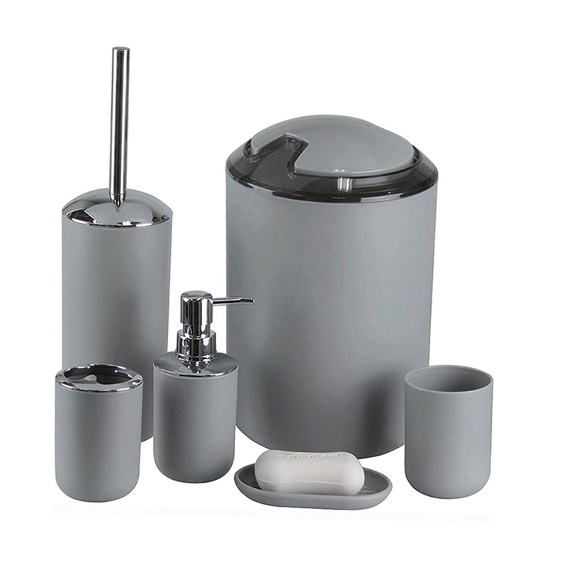 Modern European Style Household 6 Pieces Plastic Bathroom Sets Luxury Bathroom Accessories for Hotels