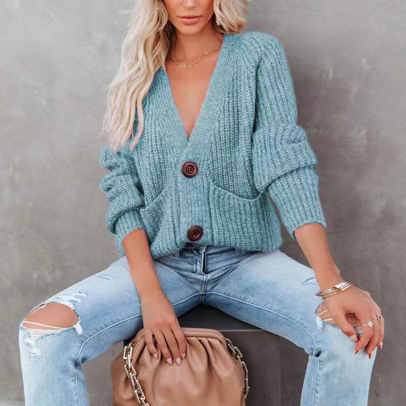 Wholesale Winter Fashion Lady Loose Twist Thick Thread Knit Long Women Cardigan Sweater