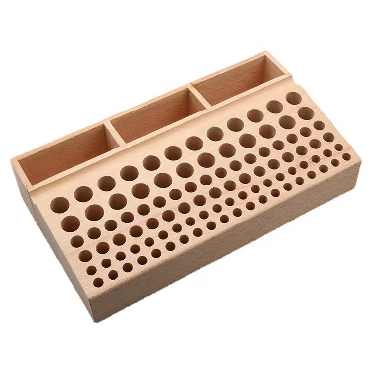New Pattern Leather Working Tool Holder Wooden Leathercraft Tool Rack Stand Organizer with 3 Slots Making Punch Tools Storage