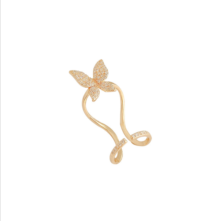 Personality fashion retro ring female indifference wind micro inlaid butterfly index finger ring temperament luxury ring
