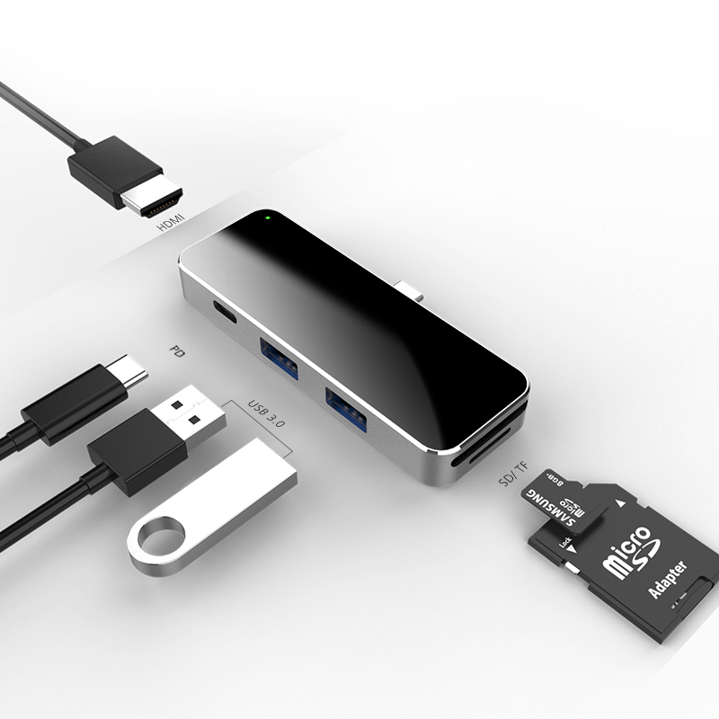 Новинка 2020, аксессуары для ноутбуков, Ультратонкий USB-концентратор, адаптер, передатчик для MacBook Pro