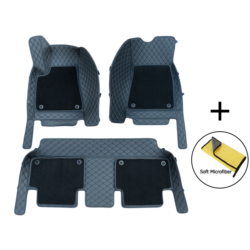 All-weather Luxury Double Layer Waterproof Floor Mats for Tesla Model 3 Leather Materials Floor Carpet Custom for Tesla