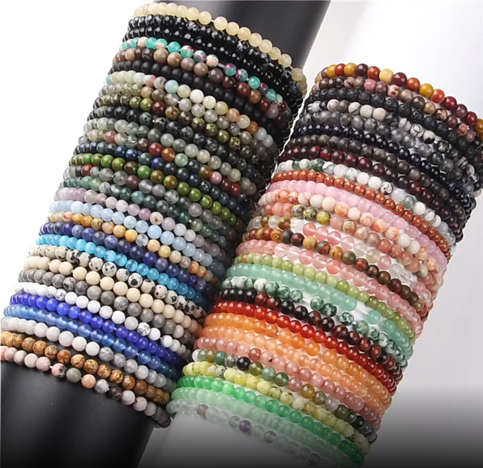 Zooying Wholesale Natural Stone Quartz Crystal Beads Bracelets 6mm Agate Beads Handmade Gemstone Bracelets for Women and Men