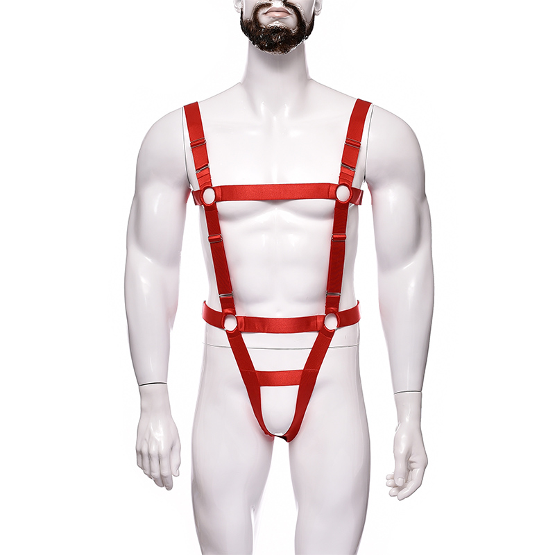 Customized One-Piece Chest Big Muscle Gay Men Adult Game Clothing Men Sexy Wire Harness Lingerie NZN0018