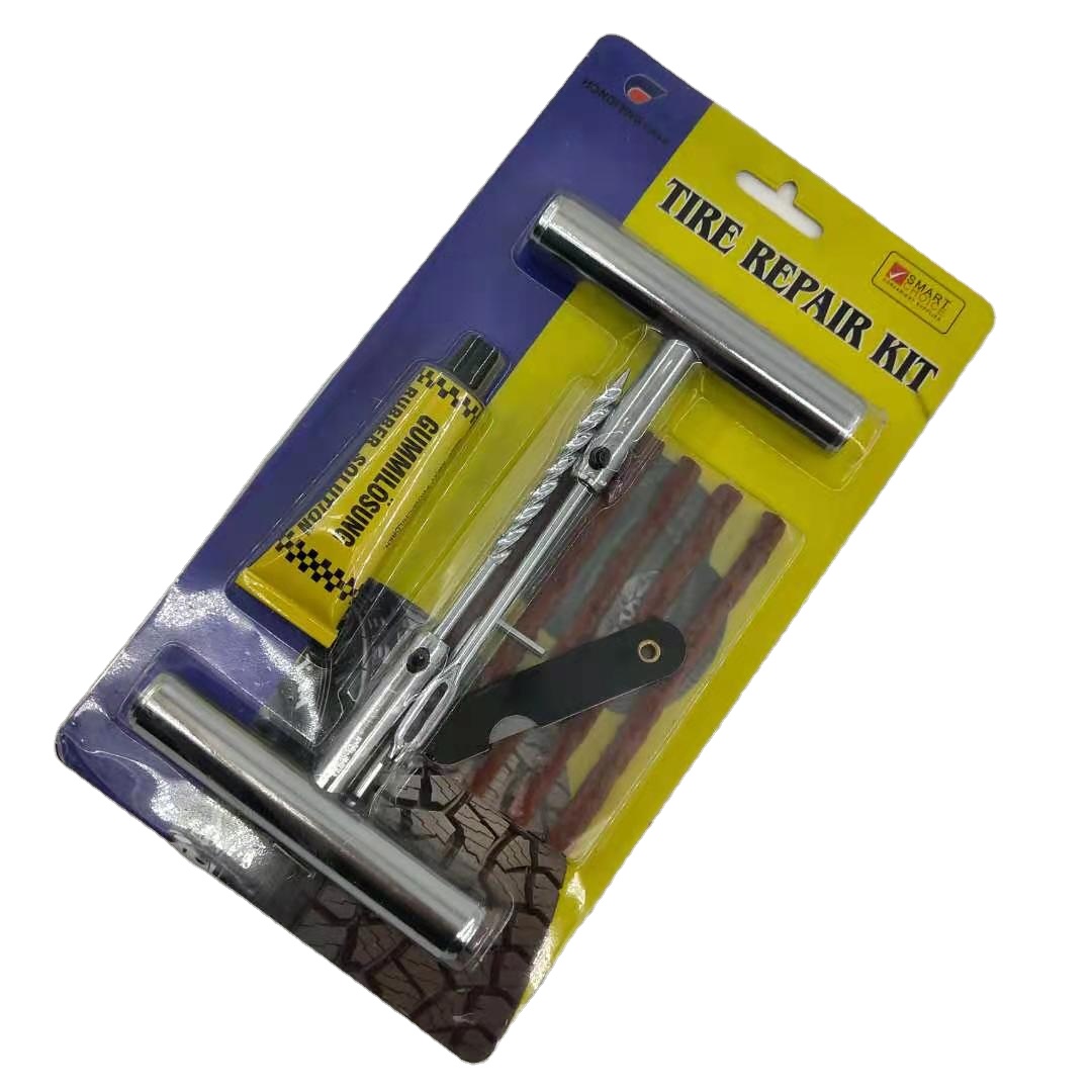 Car Tyre Repair Kit With Adhesive Seal Hand Tools Set Tubeless Motorcycle Plug Kit Tire Patch Fix Tools Puncture