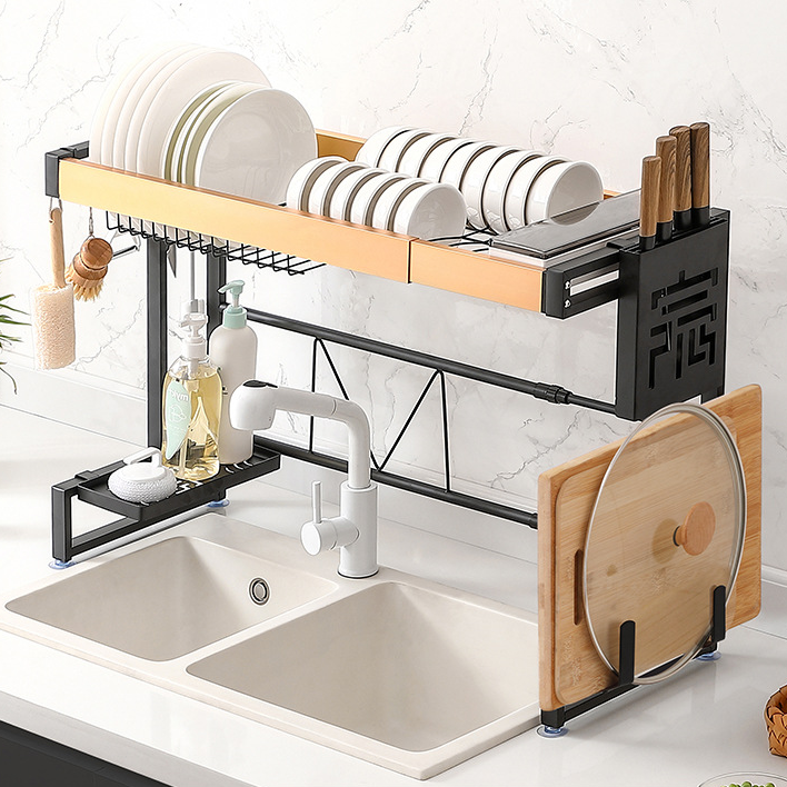 Dish drying washing basin dish drainer racks kitchen over the sink single dish storage drying rack drain board for home kitchen