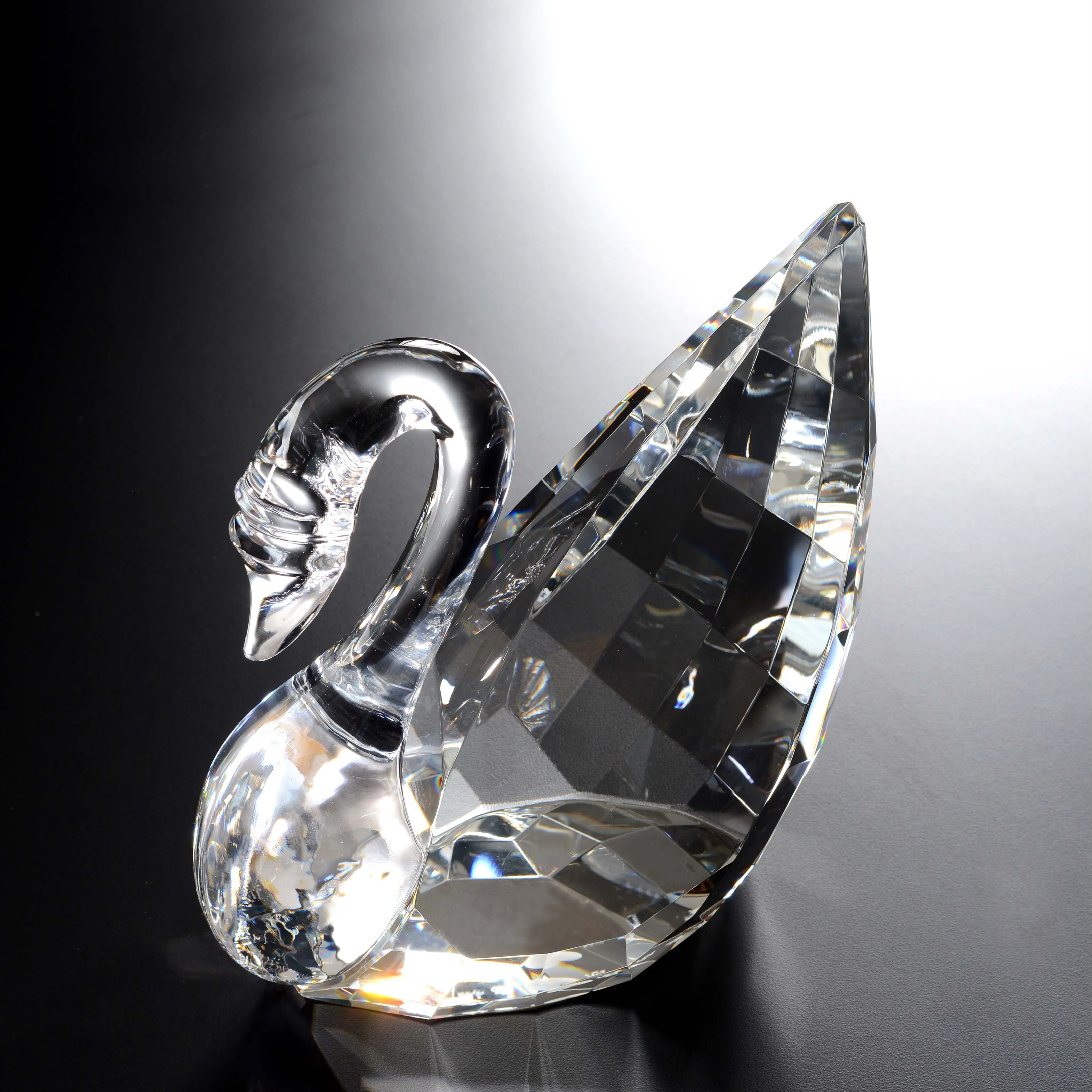 Transparent Pure Home Decor Crystals Swan Crystal Sculpture For Wedding Decoration Gift Souvenir
