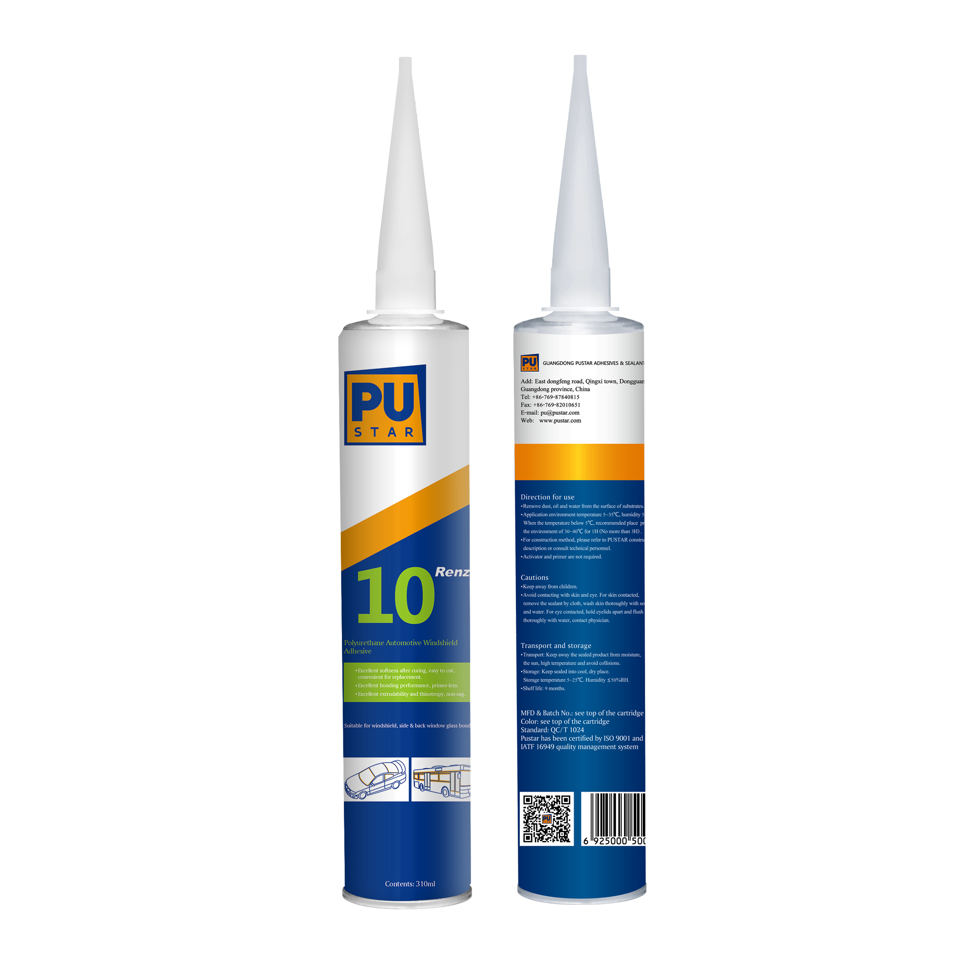 Solvent Based Car Windshield Replacement PU Adhesive