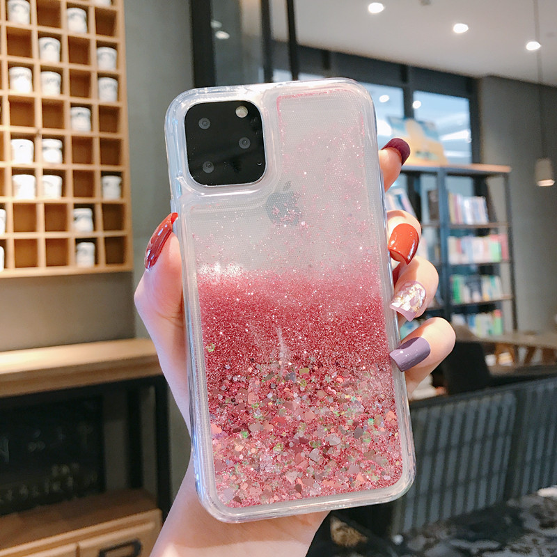 Чехлы для iphone, блестящий водопад, блестящий зыбучий песок, для iphone 11, Прозрачный блестящий чехол для телефона из ТПУ