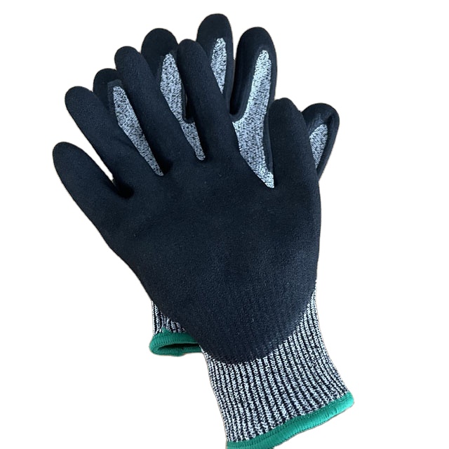 high quality double dip nitrile coated anti cut spearfishing diving gloves fishing hunting protection gloves