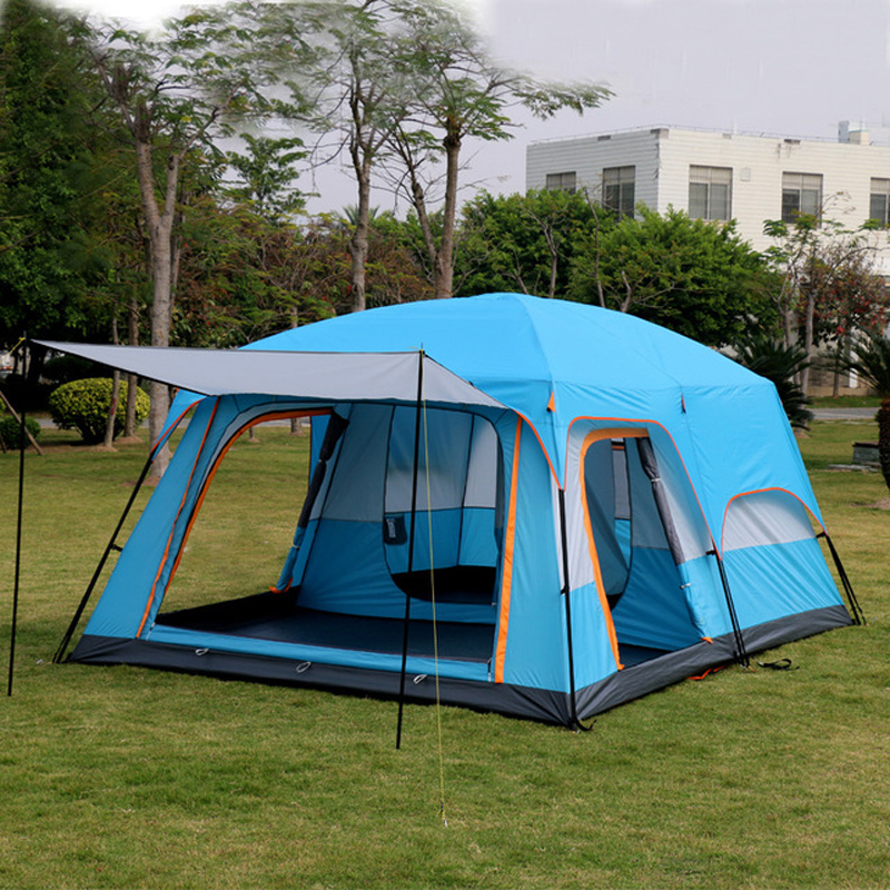 Waterproof Double Layer Folding 8 10 12 Persons Carpas De Camping Luxury Family Outdoor Camping Tents