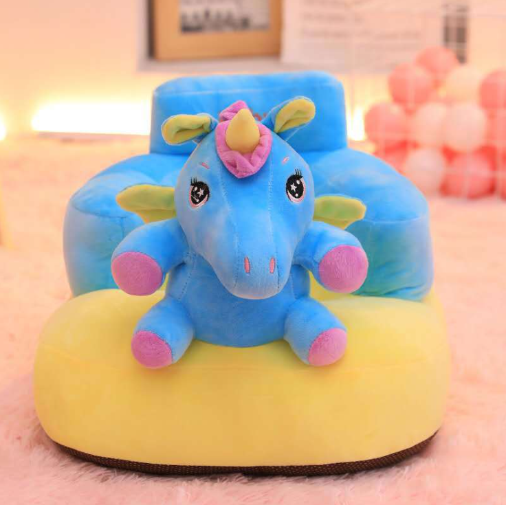 custom good quality plush sofa chair for baby plush feeding seat cushion with safety belt