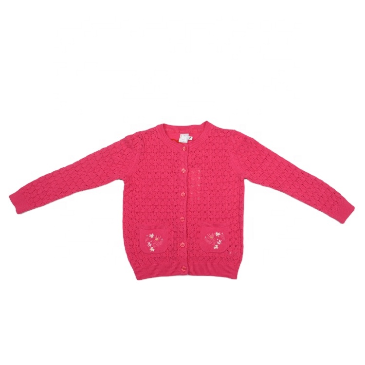 Solid Dot Pattern Cotton Baby Cardigan Knitted Kids Sweater Baby Fall Clothing