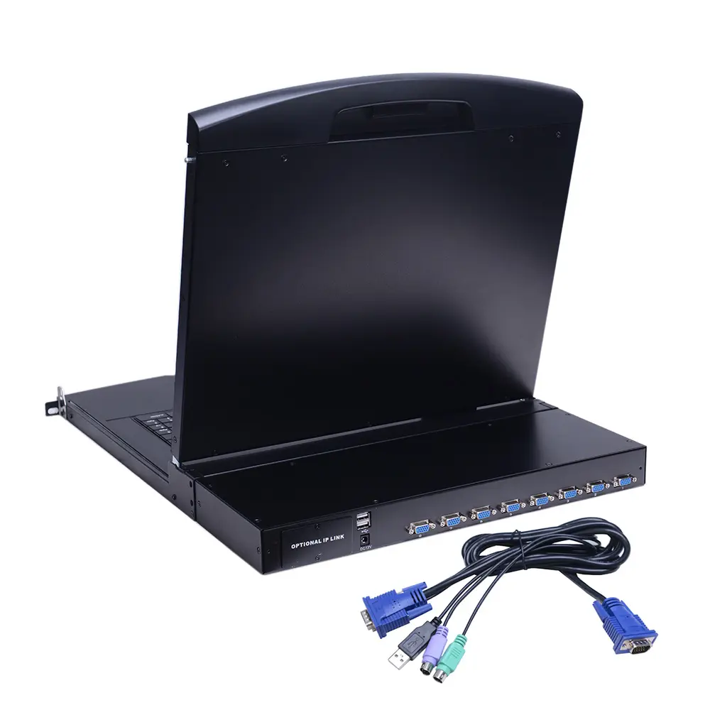 Front USB Design 1280*1024 60Hz VGA Interface 17 Inch Modulize 8ports LCD KVM Console