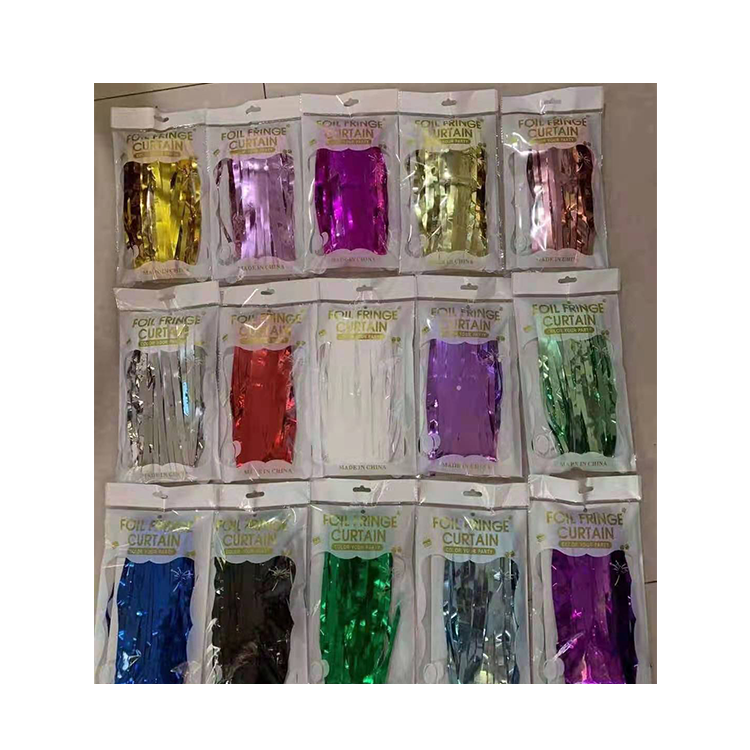 Foil Fringe Curtain Metallic Photo Booth Backdrop Curtain Gold for Party Decoration PET Color Printing Feature Material Origin