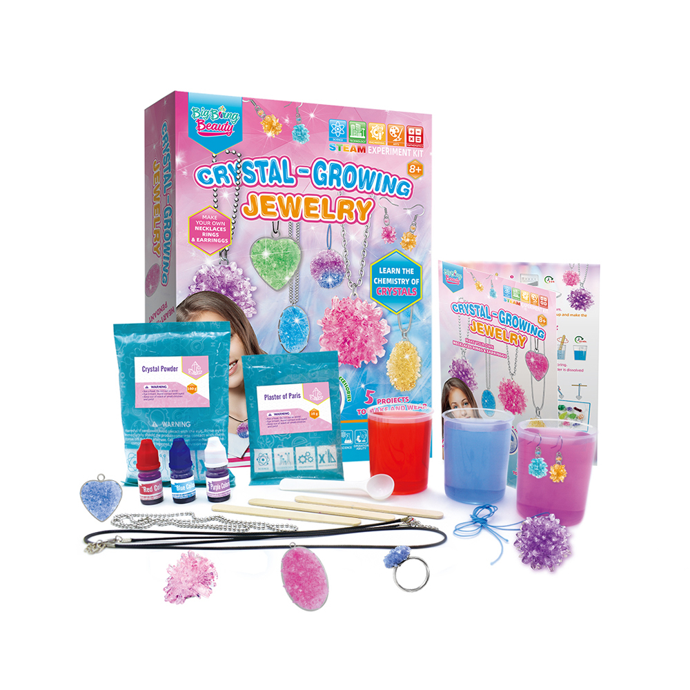 Stem Kids Science Kits DIY Own Gesture Crystal Experiment Science Toys Contains Multiple Components Kit for Kids